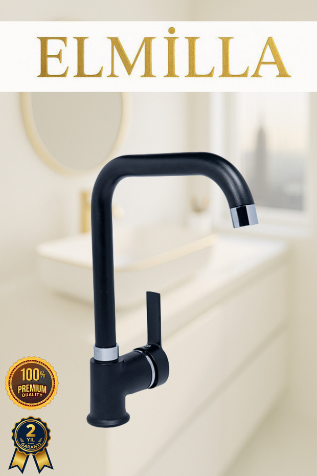 Black Chrome Pear Corner Kitchen Sink Faucet