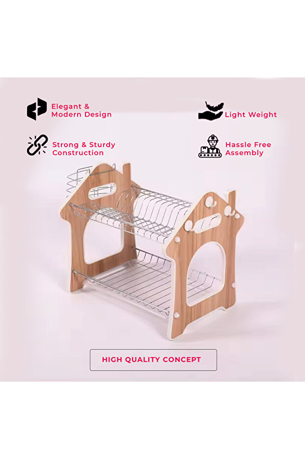 رف تجفيف الأطباق من صفا مع صينية تقطير قابلة للإزالة - 5