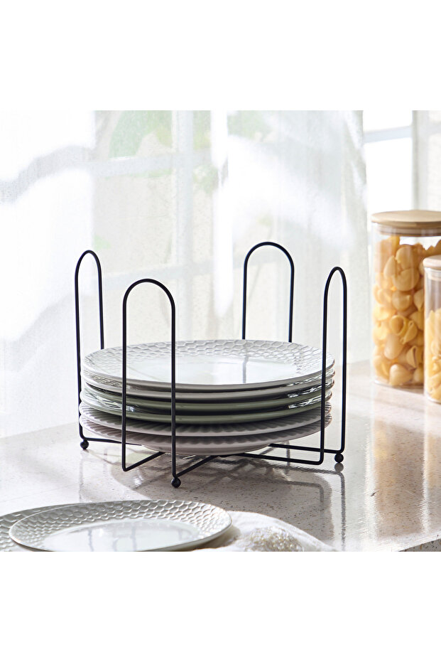 حامل أطباق العشاء من خشب الأبنوس - 4