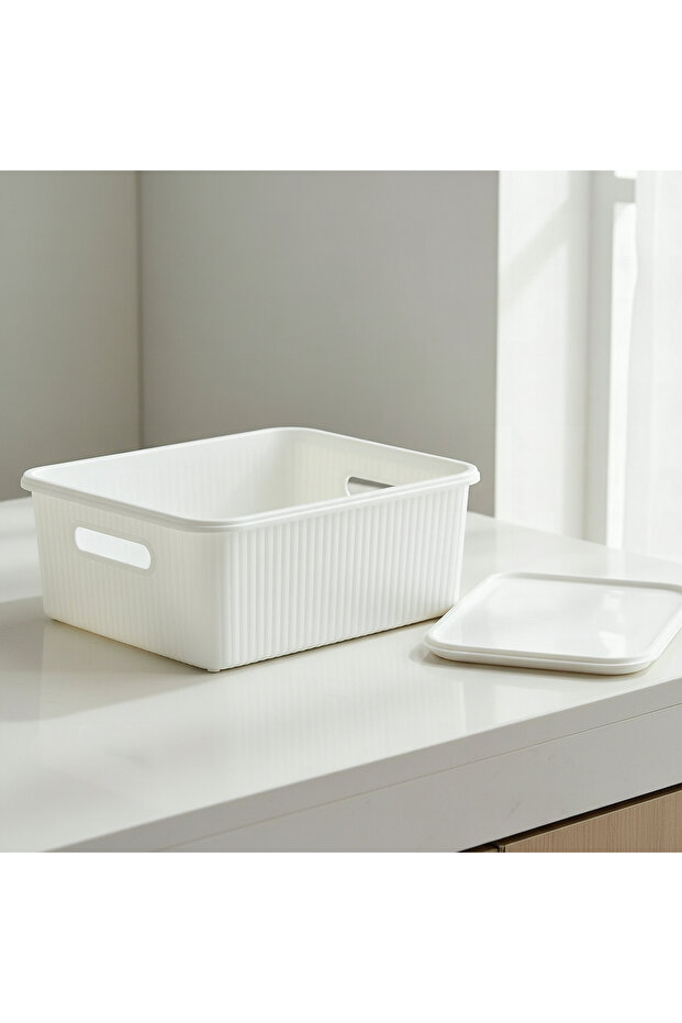 Orion Medium Ribbed Container with Lid - 2