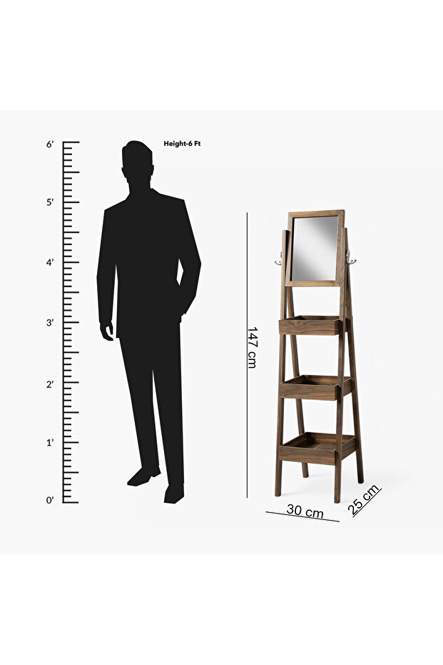 وحدة رفوف تشارلي مع مرآة - 8