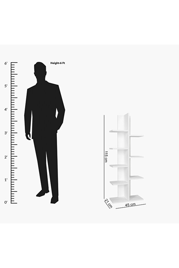 Modulix Casper Linear 7-Tier Bookcase Display Unit - 8