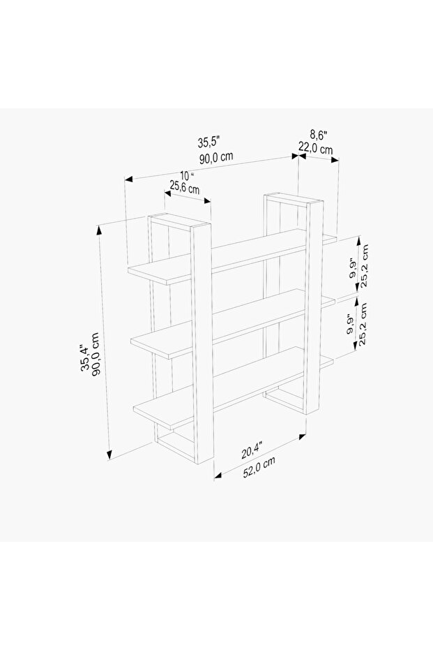 رف حائط مودوليكس أوبس ثلاثي الطبقات - 6
