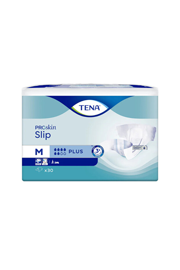 حفائض تينا سليب بلس (TENA Slip Plus) - مقاس (M) وسط - حماية متكاملة وجفاف فائق.