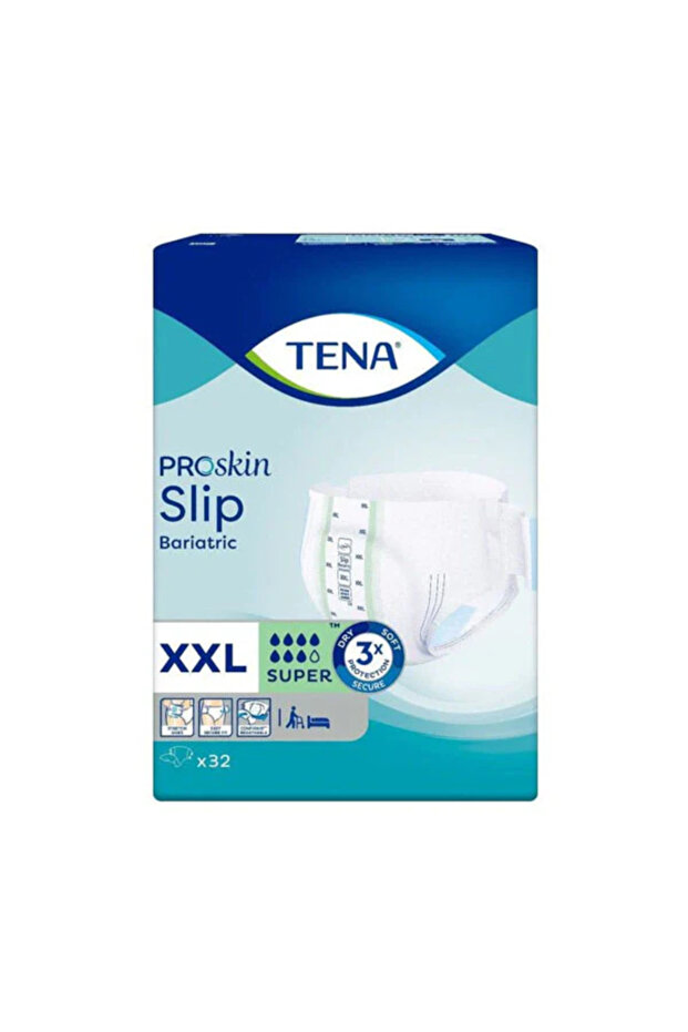 حفائض تينا سليب سوبر (TENA Slip Super) - مقاس (XXL) كبير جداً بلس - امتصاص فائق وتغطية كاملة.