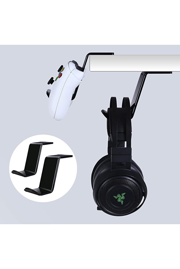 Xspring Controller Table Stand, 2 Pack Multi-Functional Controller Stand with Cable Clips, Space-Sav - 7