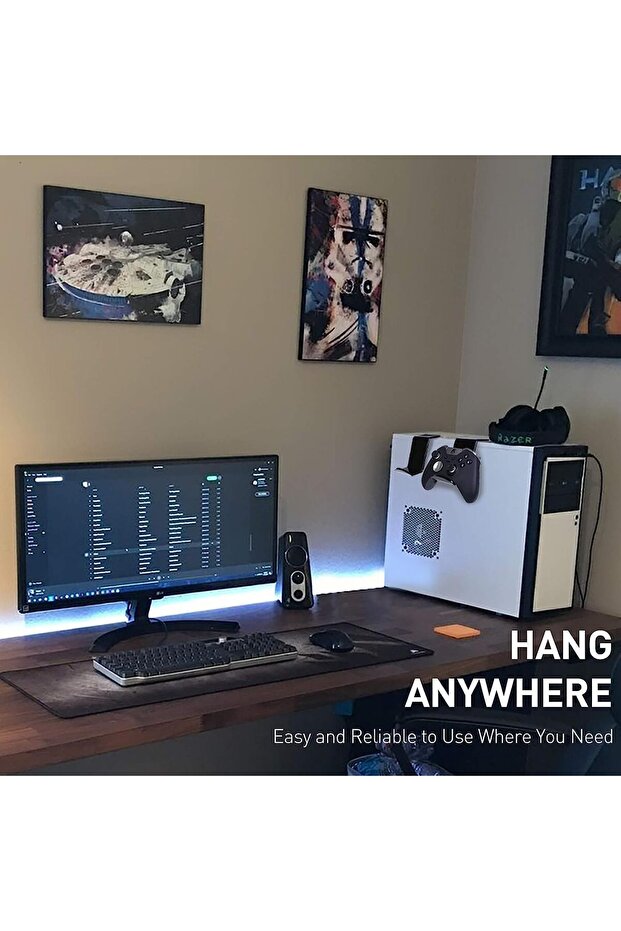 Xspring Controller Table Stand, 2 Pack Multi-Functional Controller Stand with Cable Clips, Space-Sav - 4