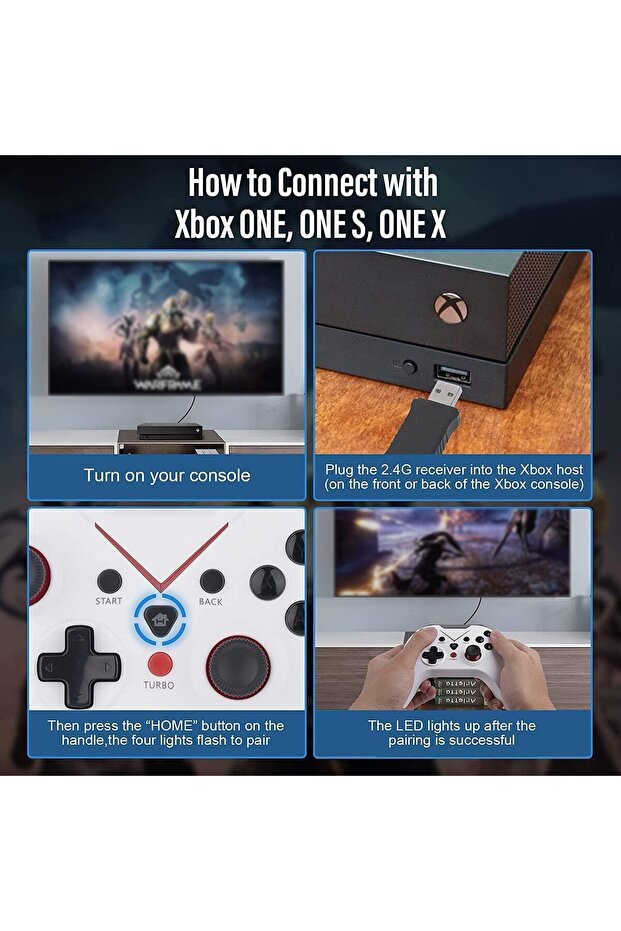 وحدة تحكم لاسلكية من Joyzzz، وحدة تحكم ألعاب متعددة المنصات مع اتصال منخفض التأخير، مريحة - 2