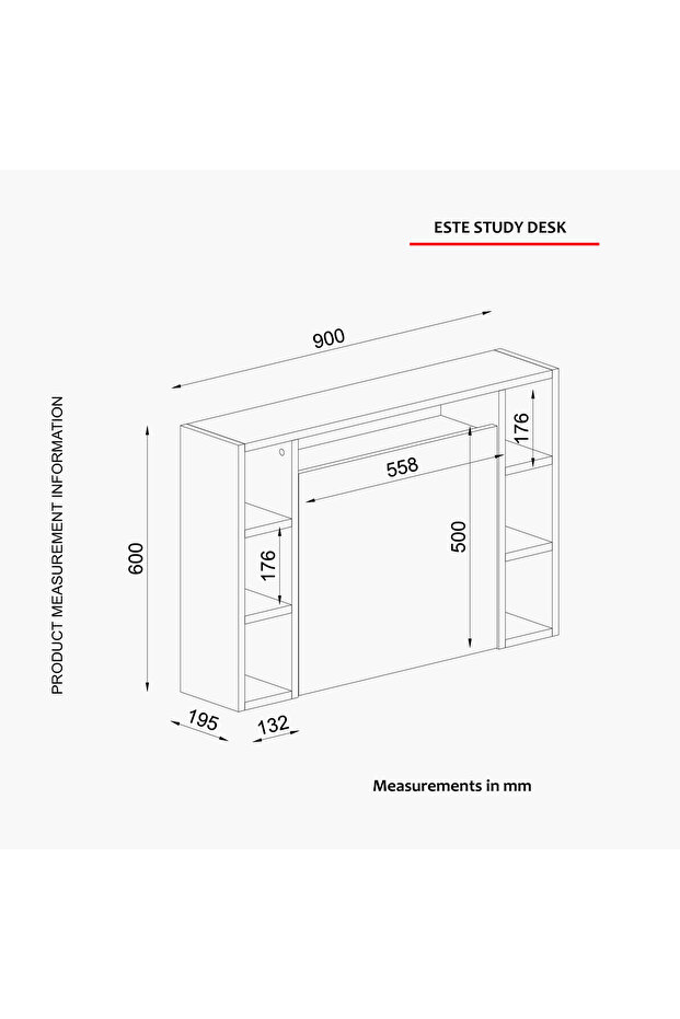 مكتب دراسة مثبت على الحائط من موديوليكس، رف كشك - 7