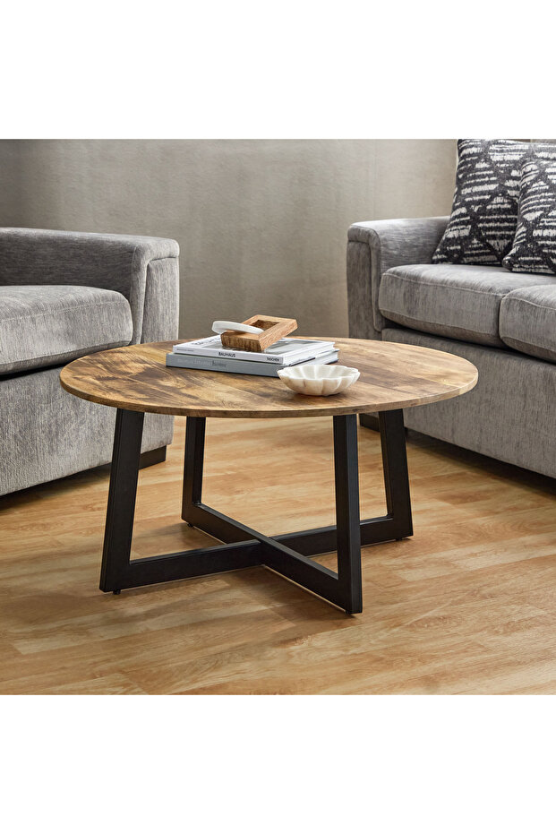 طاولة قهوة مستديرة من الخشب الصلب من فيندرا كلانباي - 1