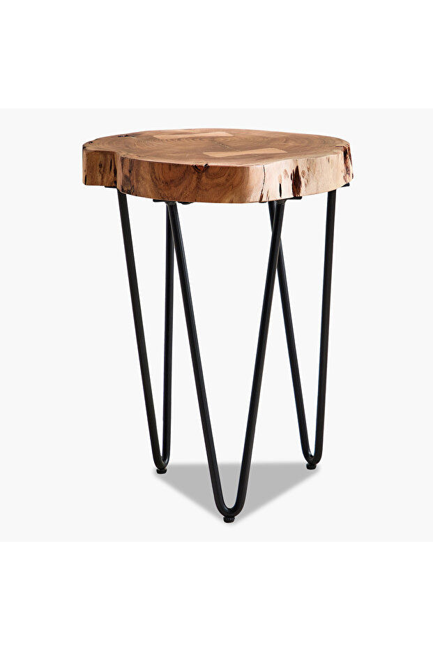 طاولة جانبية من الخشب الصلب Vendra Log ذات الحافة الحية - 6