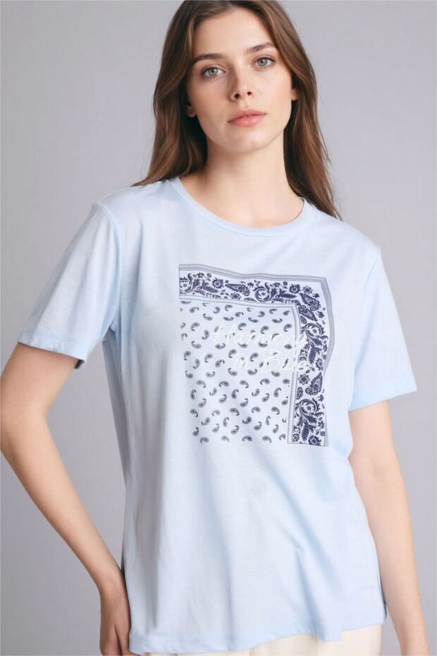 Regular Fit Crew Neck Printed Short Sleeve T-Shirt G2883Ax26Sp
