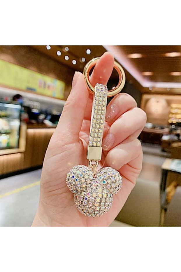 Cute Crystal Keychain for Women and Girls Cartoon Accessories with Sparkling Rhinestones