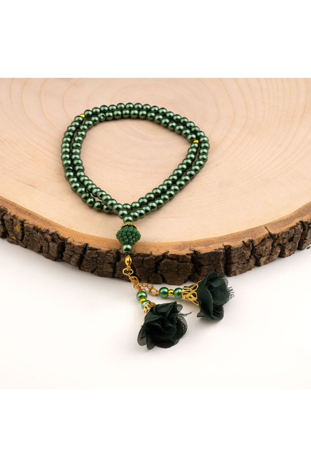Rose Tassel Prayer Beads Green (99 Pieces - 6mm)