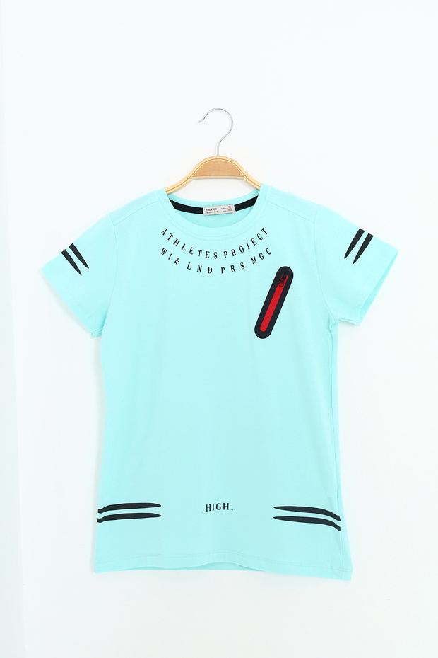 Boy's Printed Crew Neck Short Sleeve T-Shirt