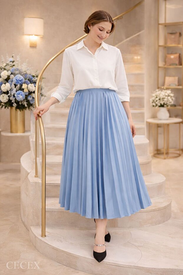 SATEN PİLELİ ETEK - 1