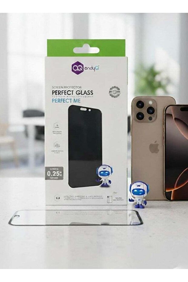 AndyQ Privacy High-Definition Tempered Glass Screen Protector for iPhone 16 Pro Max – Anti-Spy, Fu