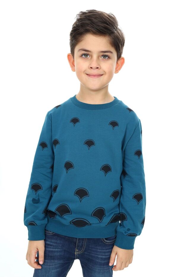 سويت شيرت رجالي من نوع Relax Fit Crew Neck مطبوع - 2 Thread