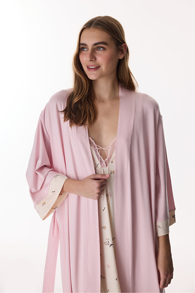 Pembe Margot Solid Sabahlik - 2