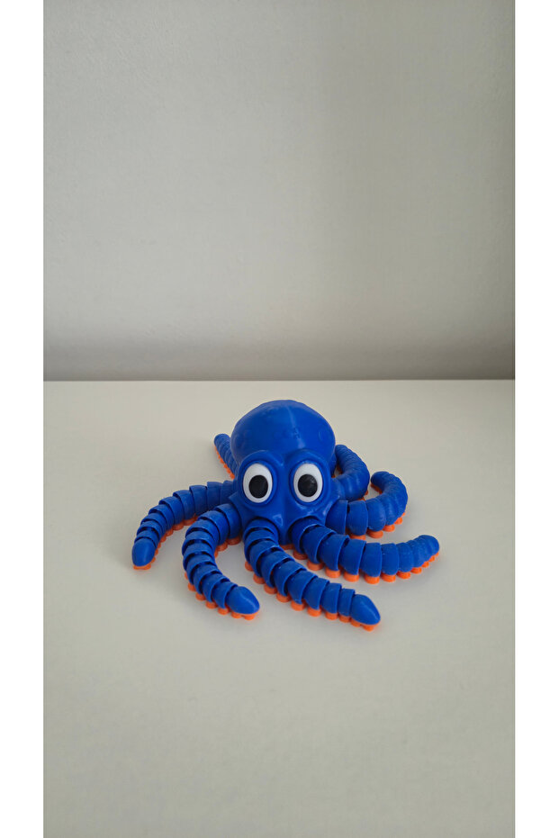 3D Sevimli Ahtapot Figür (Mavi) - 4