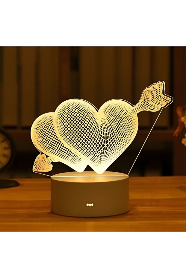 3D Heart Design Lamp - 2