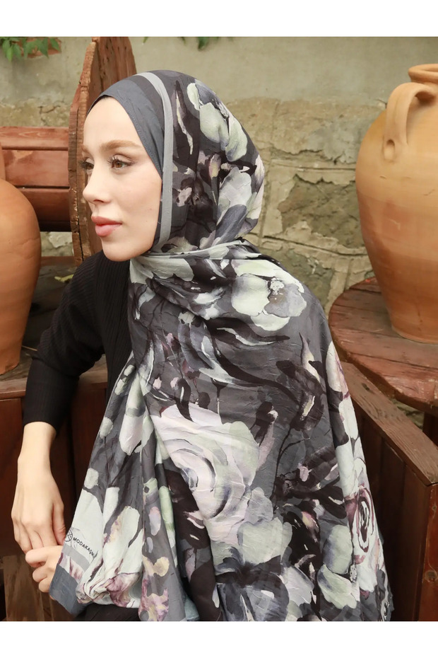 Bloom Desen Bambu Şal - 2