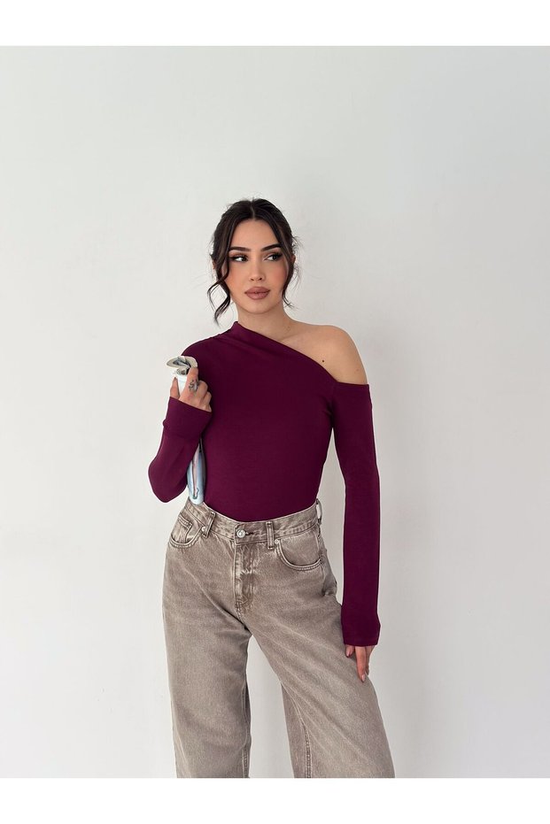 Women's Boat Neck Blouse with Gathered Shoulder Detail