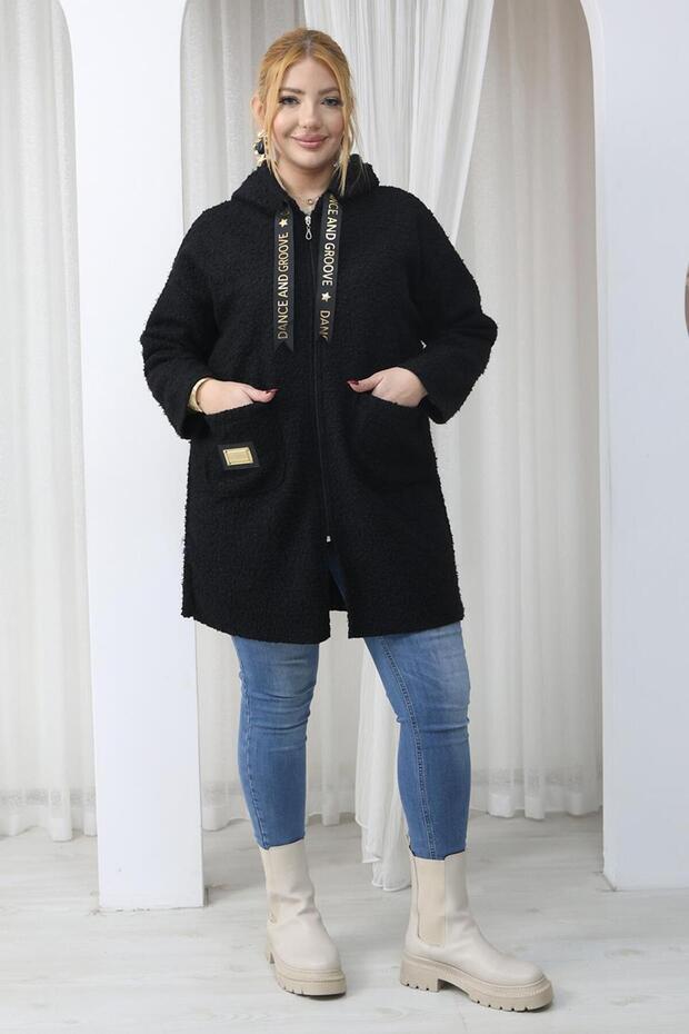 سترة طويلة من قماش البوكليت مقاس كبير - 2