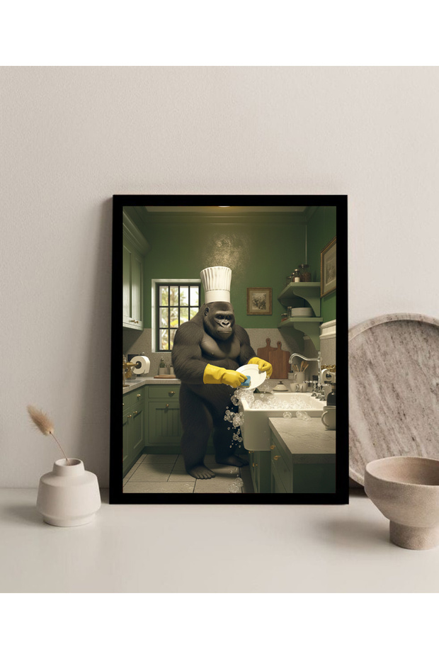 Kitchen Table Mdf Table with Dishwashing Gorilla Pattern for Kitchen | Mtfkmdf - 2