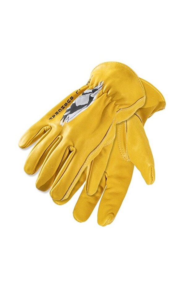 Genuine Cowhide Leather Bushcraft Camping and Outdoor Gloves - Heat Resistant
