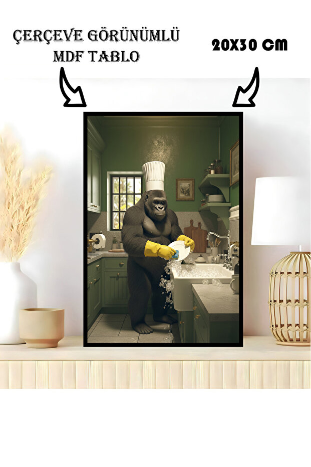 Kitchen Table Mdf Table with Dishwashing Gorilla Pattern for Kitchen | Mtfkmdf - 3