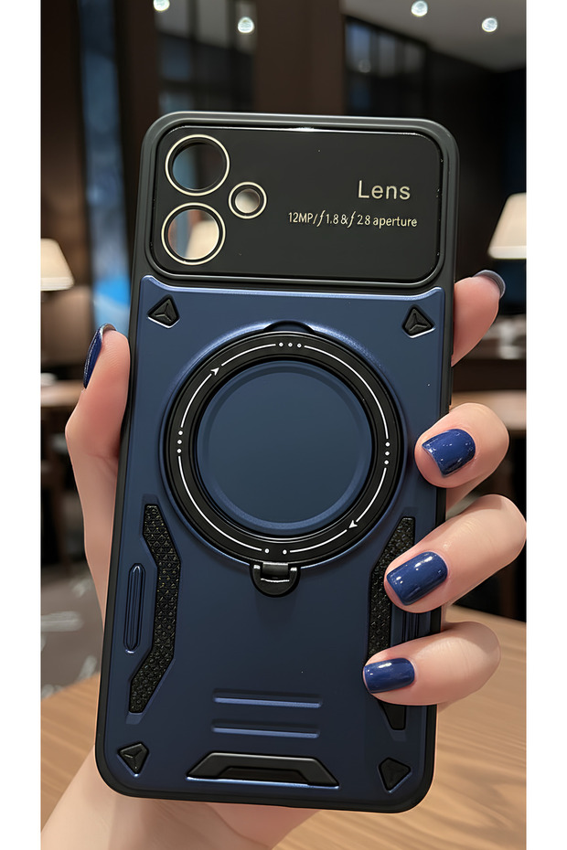 حافظة حماية ثلاثية الأبعاد لعدسة الكاميرا مع حلقة وحامل، متوافقة مع هاتف Galaxy A06 - 1