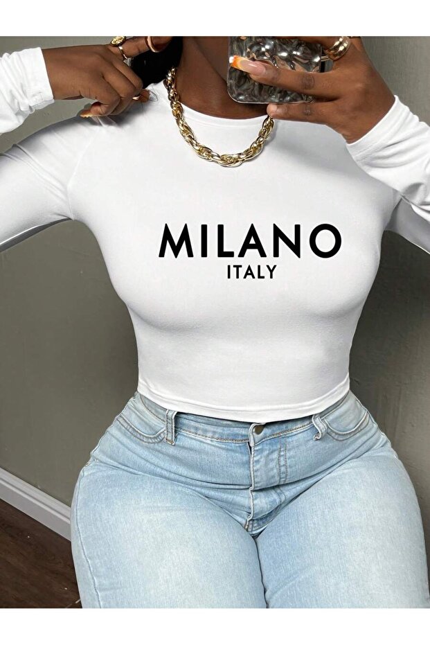 Women's Milano Printed Crew Neck Bodysuit