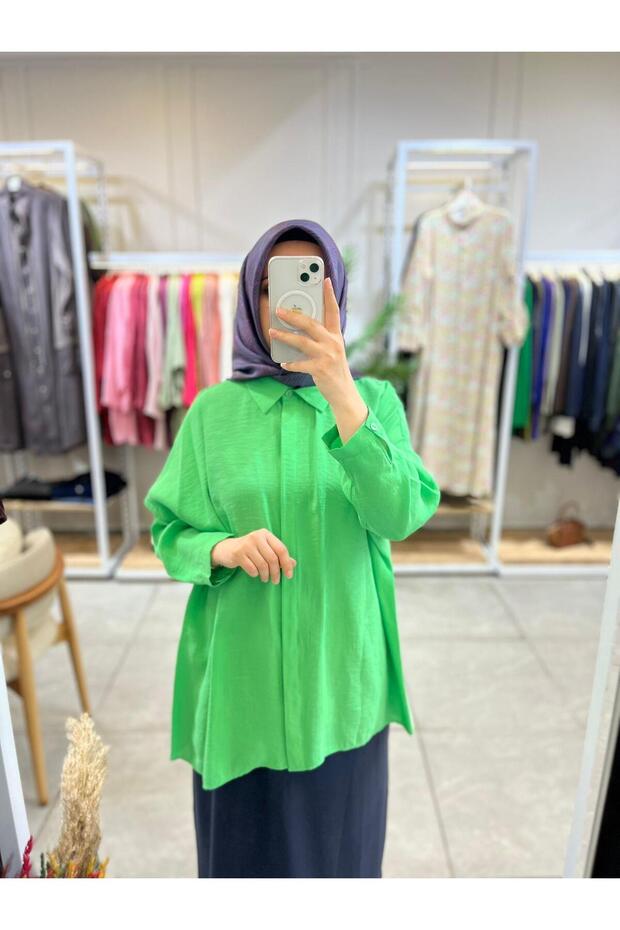 3001 Oversize Düğmeli Gömlek