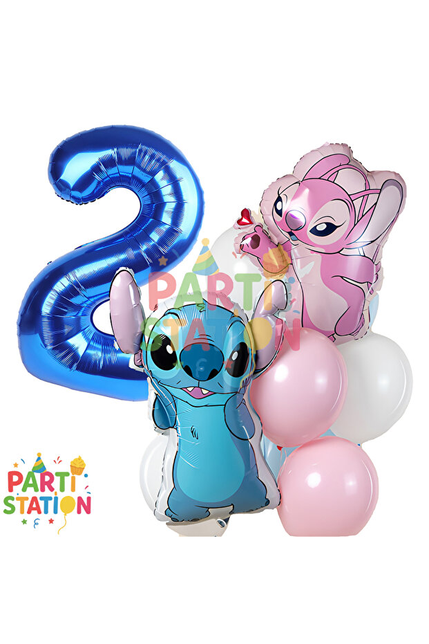 Stitc Balloon Themed 2Nd Birthday Balloon Set 7 Pieces
