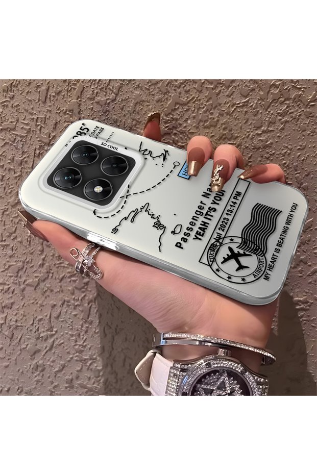 Poco X7 5g Compatible Silicone Edge Hard Back Anti-Fall Phone Case with Airplane Pattern