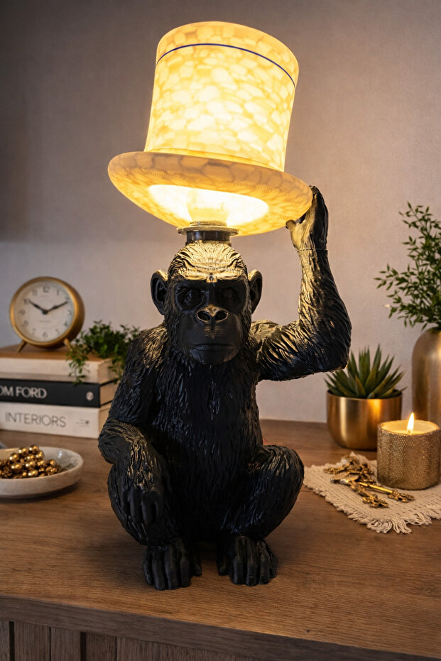 Şapkalı Monkey Masa Lambası - 2