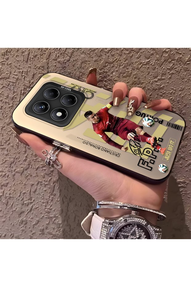 Redmi Note 14 Pro 5g Compatible Silicone Edge Hard Back Anti-Fall Phone Case Cr7 Patterned