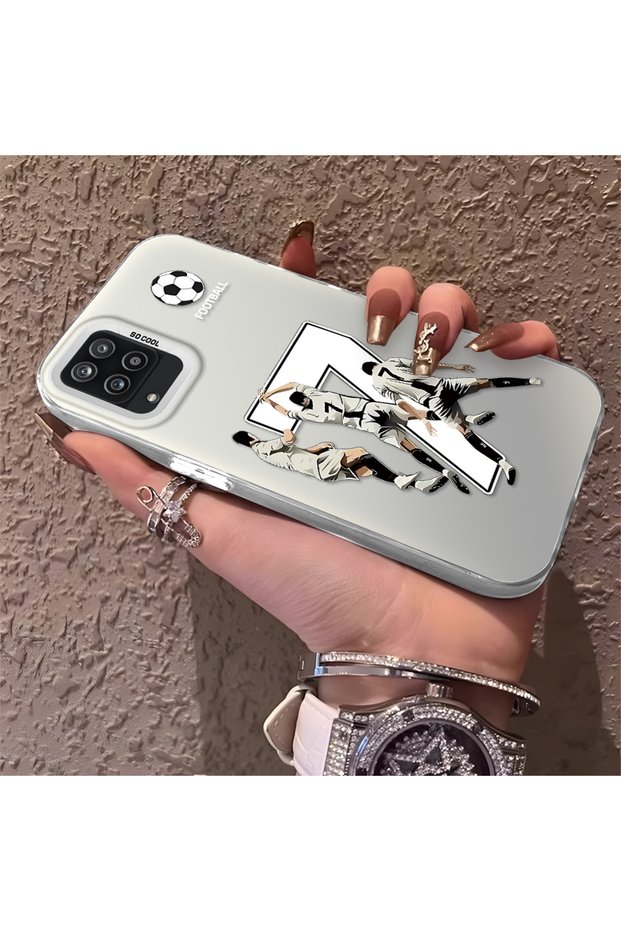 Samsung Galaxy A12 Compatible Silicone Edge Hard Back Anti-Fall Phone Case Cr7 Patterned