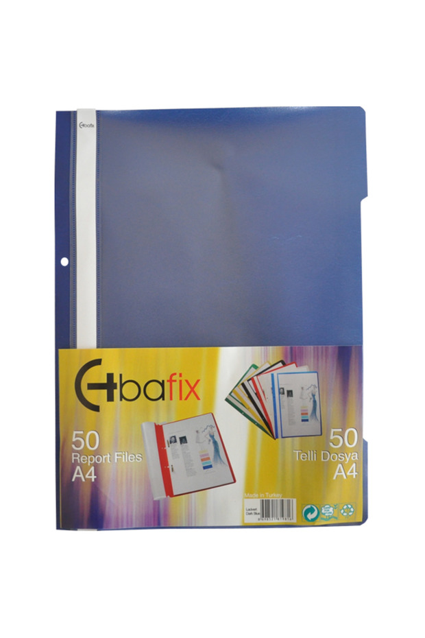 ملف بلاستيكي بحلقات XL أزرق داكن A4 (50 قطعة)