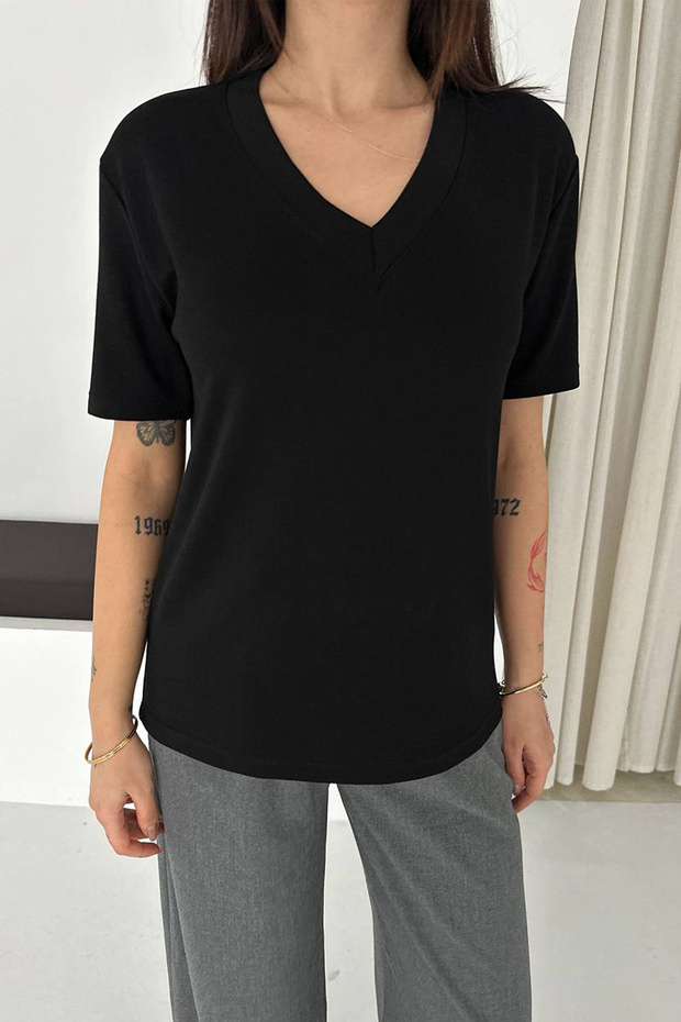 V-Neck Short Sleeve T-Shirt – Basic - 2