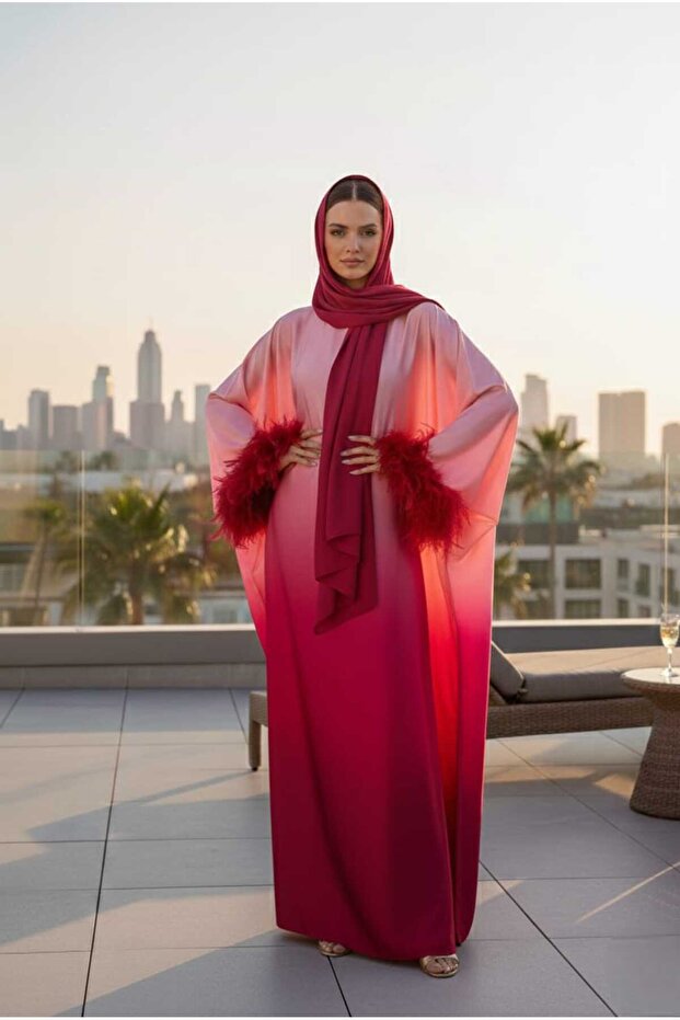 Rasberry Ombré Abaya