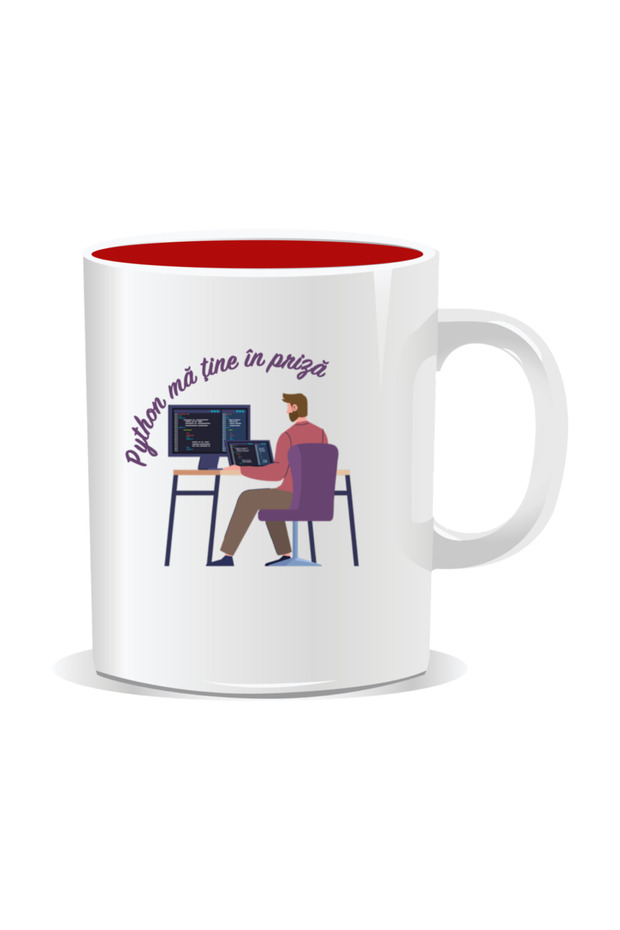 Personalized mug with messages for programmers, Python keeps me hooked - 1