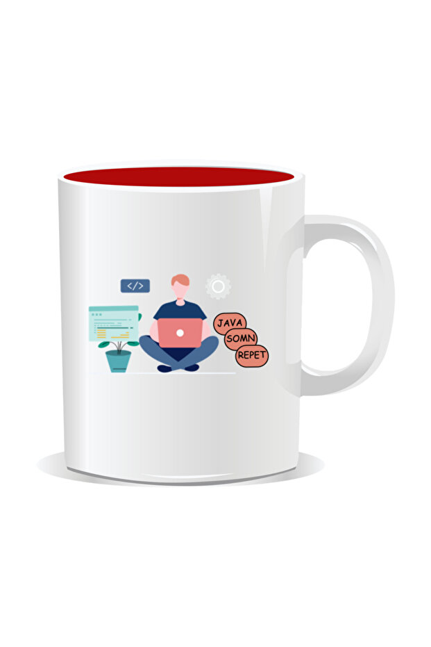 Personalized mug with messages for programmers, Java, Sleep, Repeat - 1