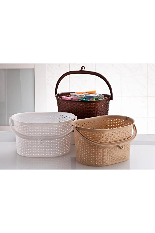 سلة خشبية ذات مظهر منسوج - 3