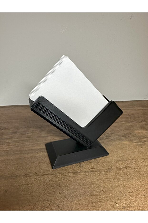 Geometric Design Desktop Business Card Holder - Modern Office Accessory