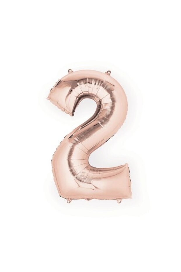 Rose Gold Number 2 Foil Balloon