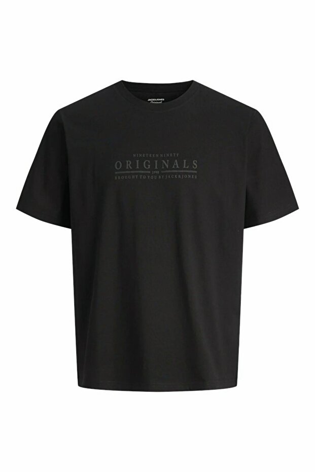 Men's Black Jorcatskills Minimal Tee Crew Neck Ln T-Shirt 12290315-Black