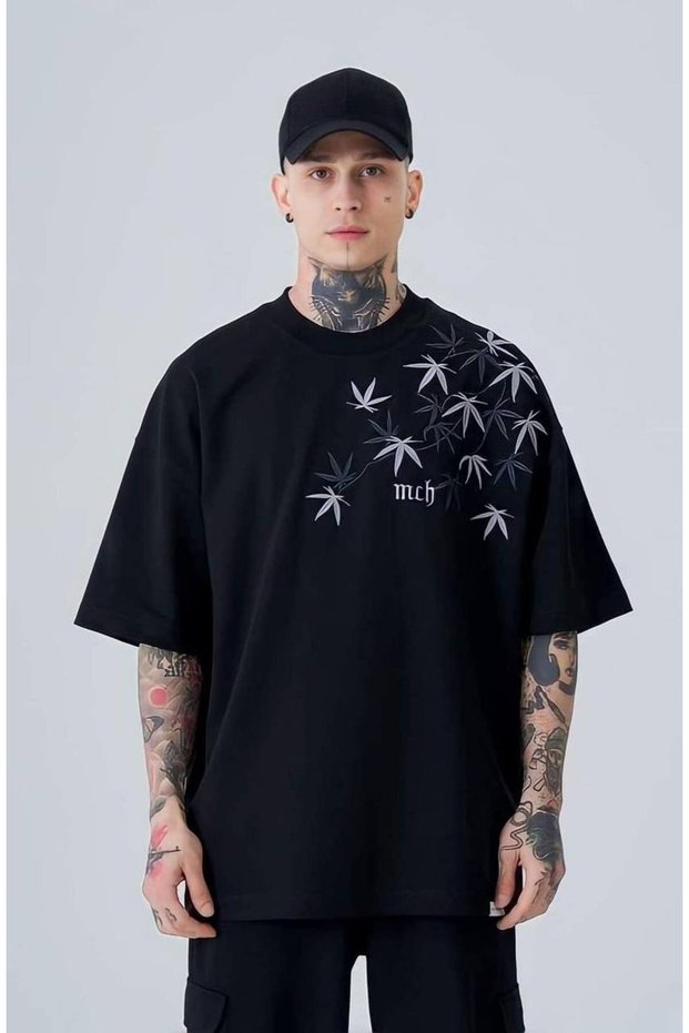 Unisex Black Color Oversize Printed T-Shirt Streetwear Comfortable Fit Daily Premium Quality
