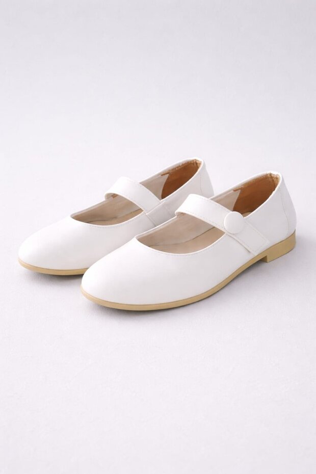 حذاء باليه مطاطي أنيق للمكتب بمقدمة مدببة وأزرار - 3